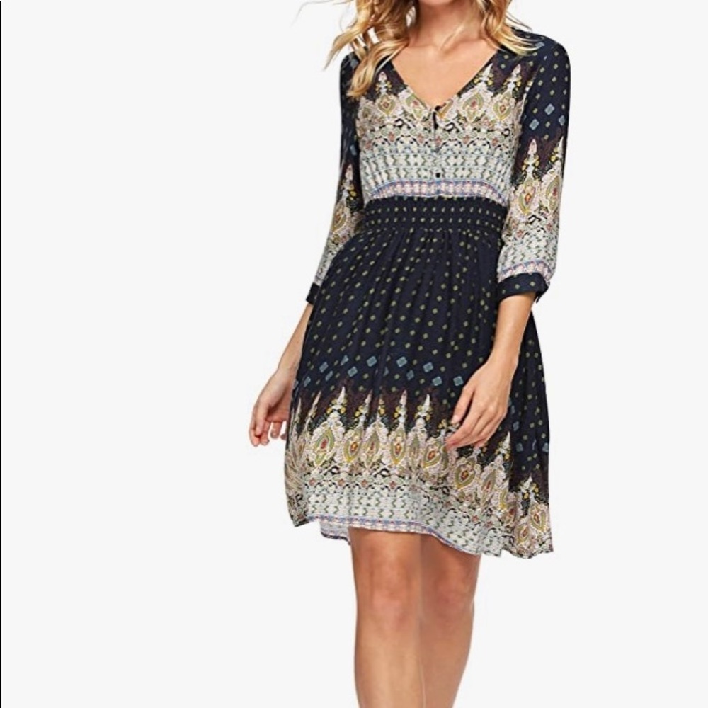 Boho print summer floral dress by Milumia
